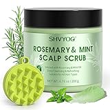 SHVYOG Kopfhautpeeling, Rosmarin-Kopfhautpeeling, Kopfhautpeeling für Aufbau, Haarpeeling für die Kopfhaut, Haarbehandlung, nährende Detox-Haarpflege mit Kopfhautmassagegerät, 6,76 oz