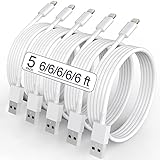 5 Stück 1,8 m USB-Ladekabel für iPhone 13/12/11 Pro Max/Mini/XS MAX/XR/XS/X/8/7/Plus/6 iPad AirPods
