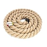 Seiletech.de JUTESEIL | 5m | 30mm Stark | Naturfasern Absperrseil Jute Tauwerk gedreht Tau Seil Tauziehen DIY Dekoration Deko Seil