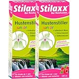 Stilaxx Hustenstiller junior 2x 100 ml - bei Reizhusten und trockenem Husten - reizlindernde Wirkung bei Hustenreiz - bei Tag & Nacht - ab 1 Jahr - Himbeer-Geschmack