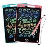 Kogabanny 2 Stück LCD Schreibtafel Zeichenbrett Bildschirm 8,5 Zoll Umweltfreundlich Heller Bunten Schrift Pad Lernspielzeug-Geschenk für Kinder 3-6 Jahre altes Mädchen (2 Packs)