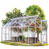 Gardebruk® Aluminium Gewächshaus 7,2m² 380x190cm inkl. 4 Dachfenster Treibhaus Garten Frühbeet Pflanzenhaus Aufzucht 11,73m³