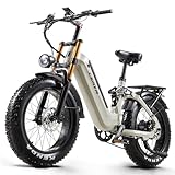VOZCVOX E Bike Herren Elektrofahrrad E-Mountainbike 20 Zoll Fatbike 48V 20Ah Akku E-Bike mit Vollfederung 7-Gang 25km/h Ebike,Reichweite bis zu 70km A20 PRO
