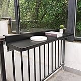JYBNBBE Wandmontierter Tisch, Beistelltische für den Außenbereich, Klappbarer Balkon-Hängetisch, Verstellbarer Terrassen-Gartentisch, Bar-Thekentisch für Computer-Esszimmer,Black-80 * 40Cm
