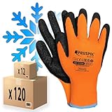 PRUS-POL 12 Paar Arbeitshandschuhe Winter Thermo Warme Winterarbeitshandschuhe Winterhandschuhe Montagehandschuhe Grip Arbeit für die Arbeit im Winter Isolierte Handschuhe Latex (Größe 9)