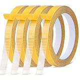 Samamoca Doppelseitiges Gewebeklebeband Stoff – Stark haftendes, ablösbares Saumband ohne Bügeln für Kleidung, Vorhänge & DIY-Textilien – Kein Nähen erforderlich, 1.3cm x 10m x 4 Rollen