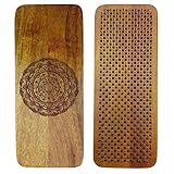 SattesGrün® Sadhu Board aus Mangoholz mit Mandala-Motiv – Handgefertigtes Nagelbrett, 4 Nagelabstände für Yoga, Meditation & Achtsamkeit (Mandala, 15 mm)