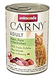 animonda Carny Adult Katzenfutter, Nassfutter für ausgewachsene Katzen, Huhn, Pute + Kaninchen, 6 x 400 g