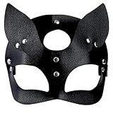 HeigeSeng Catwoman Maske,Batman Maske Kostüm Damen Fasching,Obito Superhelden Masken Brillen für Erwachsene,Halbe Katzenaugenmaske Venezianisch,Batgirl Anbu Katze Fuchs Kostüm Outfit Frau Accessoires