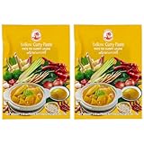 Cock Currypaste, gelb, milde Schärfe, authentisch thailändisch Kochen, natürliche Zutaten, vegan, halal & glutenfrei (1 x 50 g) (Packung mit 2)