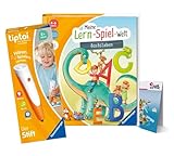 tiptoi Ravensburger Set: Meine Lern-Spiel-Welt - Buchstaben (Kinderbuch) + 00110 Stift + Kinder-Weltkarte, Lernspielzeug für Kinder