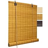 Sol Royal Bambusrollo 80 x 160cm SolDecor B86 - Sichtschutz Fenster Rollo Ohne Bohren - Raffrollo Bambus Inkl Klemmfix Träger - Holzrollo Natur mit Kindersicherheitsclip - Bambus