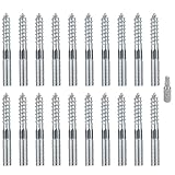 20 STK M8 Torx Stockschrauben, Doppelgewindeschrauben, Holzschrauben, Doppelseitige Dübelschrauben, Metrischer Kopflose Verschluss Wandmontage, mit Torx Bit - M8 x 60 mm (M8x60mm)