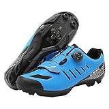 Unisex Fahrradschuhe Kompatibel mit Pelaton Indoor Rennrad Schuhe Mountainbike Schuhe für Damen und Herren Delta Cleats Clip Outdoor Pedal Fahrradschuhe MTB Schuhe für Herren, Blue-b, 12.5 Women/11.5