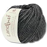 Frida's Wollhaus Lana Grossa 50 g Landlust Winterwolle Merino Yak Wolle Garn Stricken 23 Farben (7 | Anthrazit meliert)