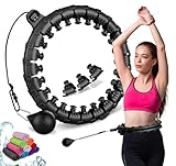 K-MART Smart Weighted Hula Hoop, verstellbar, gewichteter Hula-Reifen, 27 Knoten, Schwarz