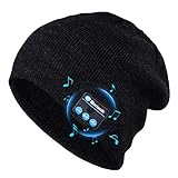 Puersit Bluetooth Beanie Mütze Kopfhörer Waschbare Freizeit Strickmütze Headset Geeignet für Outdoor-Sportarten Einzigartige Geschenke für Weihnachts, Geburtstag