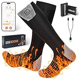 Beheizbare Socken, 8000mAh USB Wiederaufladbare Elektrische Beheizte Socken für Damen Herren, Thermosocken Fußwärmer Heizsocken mit APP-Steuerung Warme Winter Socks für Jagd Camping Wandern Skifahren