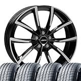 4 Kompletträder Sommerräder Sommerkompletträder Astana 8x19 ET 45 5x112 Schwarz poliert mit 225/40 R19 93Y NEX N Fera Sport XL