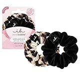 invisibobble Haargummi Schwarz & Leo Scrunchie The Iconic Beauties, Haargummis starker Halt für Mädchen & Damen, Scrunchies Samt Schwarz Leopardenmuster, designed im Herzen Münchens