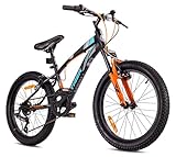 sun baby Jungenfahrrad 20 Zoll Radgröße Kinderfahrrad Tiger Bike Jungen, zur Auswahl 6 Gang Shimano, von 6 bis 10 Jahre verstellbare (Schwarz Türkis Grau Orange)