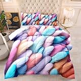 Bettdecke 172X218 Farbige Federn Druck 4 Jahreszeiten Bettdecken,Quilted Steppbettdecke 200Gsm Mikrofaser Füllung Steppdecke Bettdecke Waschbar Antiallergisch Decke Mit 2 Kissenbezüge