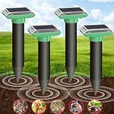 Solar Ultraschall Maulwurf Vertreiber, Maulwurf Vertreiber Testsieger, 4 Stück Maulwurfschreck, IP66 Wasserdichter Maulwurf Vertreiben für Abwehr von Wühlmaus Vertreiben und Erdhörnchen in Rasen