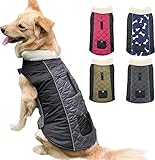 Etechydra Hundemantel wasserdichte Jacken, Reflektierend Winter Warme Hundemantel Weste mit warmem Fleece-Kragen, Hundejacke für Kleine, Mittel Große Hundekleidung, Grau+Schwarz - S