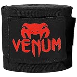 Venum Herren Kontact Boxbandagen Bänder, Schwarz/Rot, 4m