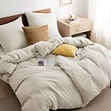 BEDSURE Bettwäsche 135x200 4teilig Leinen - 2 Bettbezüge...