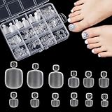 TOMICCA 120 Stück Fußnägel Tips, 12 Größen Künstlich Zehennägel zum Aufkleben, Full Cover Acryl Künstlich Transparente Falsche Zehennägel, für Damen Frauen Nagelkunst DIY