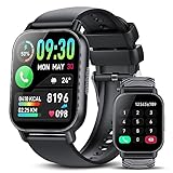 WeurGhy Smartwatch Herren Damen mit Telefonfunktion, 1.85 Zoll Touchscreen Smart Watch mit Pulsmesser Schlafmonitor Schrittzähler, 112 Sportmodi Fitnessuhr, IP68 Wasserdicht Sportuhr für iOS/Android