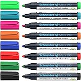 Schneider Maxx 290 Marker (für Whiteboards und Flipcharts, Rundspitze 2-3 mm Strichstärke, rückstandsfrei trocken abwischbar, hohe Qualität, kräftig und farbintensiv) Etui mit 8 Farben