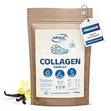 Collagen Pulver Vanille 1 KG - Bioaktives Kollagen Hydrolysat Peptide, Eiweiß-Pulver mit Süßungsmittel und Aroma, Wehle Sports Made in Germany Kollagen Typ 1, 2 & 3 1000g