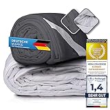 Feluna® XXL Therapiedecke Schwere Gewichtsdecke 155x200cm 8kg - Anti-Stress Bett-Decke Weighted Blanket für Angst- u. Schlafstörungen; (Grau)