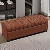 Sitzbank mit Stauraum, Rechteckiger Ottomane, Flanellpolsterung Polsterhocker mit Hochelastischem Schwamm und Massivholzrahmen for Eingangsbereich, Wohnzimmer