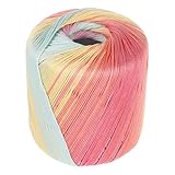 TOPBATHY Buntes Handstrickgarn Baumwollgarn 1 Rolle 133m Farbverlauf Häkelgarn für Selbstgemacht Dekorationen Schals Mützen und Pullover