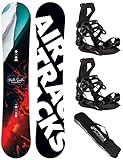 Airtracks Herren Snowboard Set Freeride Freestyle - North South Four Camber Wide Snowboard 157 - Softbindung Master XL - SB Bag