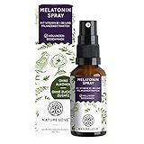 NATURE LOVE® Melatonin Spray - Holundergeschmack - ohne Alkohol - 0,5 mg Melatonin pro Tagesdosis - mit Vitamin B1, B6, Ashwagandha Extrakt und Passionsblumen Extrakt - 30 ml, vegan, hochdosiert