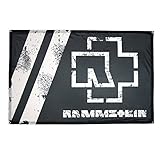 Rammstein Fahne 'Weiße Balken' schwarz, Offizielles Band Merchandise Flagge