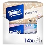Tempo Light Box Taschentücher - Megapack - 14 Boxen, 70 Tücher pro Box - weiche Papiertaschentücher, waschmaschinenfest