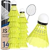 Weidebach® 14er Federball Set Plus eBook Training, Badminton Bälle gelb, langlebige Federbälle, Federball Bälle für Anfänger & Fortgeschrittene, Federbälle Badminton, Badminton Ball, Badmintonbälle