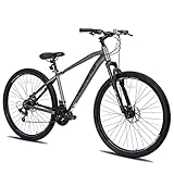 HILAND 29 Zoll Mountainbike Hardtail MTB mit Aluminiumrahmen 21 Gang Shimano Schaltung Scheibenbremse Federgabel grau Herren Damen 431