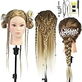 Neverland Frisierkopf, 26 Zoll Übungskopf Trainingskopf für Friseure Schminkkopf Frisurenkopf mit Haare Zubehör