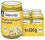 Bebivita Menüs ab 8. Monat Risotto mit Käse und Spinat, 220g 6er Pack (6x220g)
