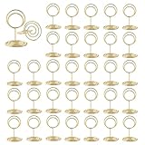MisFun 30 Stück Tischkartenhalter, Fotohalter, Fotohalter mit Klammern, Memohalter , Tischkarten Halterung, Tischnummernhalter für Hochzeiten, für Hochzeiten, Jubiläen, Partys (Runden)