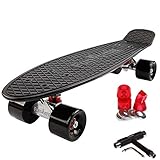 FunTomia Kinder Skateboard Cruiserboard Miniboard 57cm mit oder ohne LED Leuchtrollen Alu Truck Mach1 Kugellager Cruiser Mini board