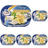 Appel Heringsfilets, zarte Fisch-Filets in Eier-Senf-Creme, MSC zertifiziert, 200g (Packung mit 5)