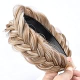 Shirene Haarband Geflochten Haare,Hairband Braided Hairpiece Haarteil Unordentliches Geflochtenes Stirnband Flauschige Zöpfe mit Zähne Flechten Mode Haarschmuck für Damen