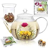 Teabloom Teekanne aus Borosilikatglas (1,2 l) mit...